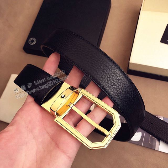 MONTBLANC皮帶 萬寶龍米蘭時裝周新款 專櫃原單 MONTBLANC男士牛皮腰帶  xfp2129